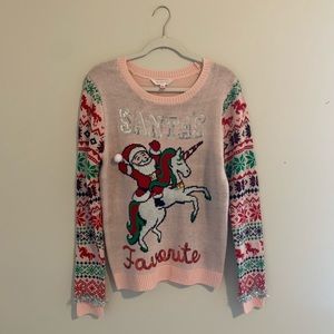 Ugly Christmas Sweater Santa’s Favorite Size L